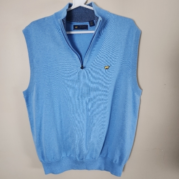 Jack Nicklaus Turquoise Blue Quarter Zip Pullover Knit Golf Vest Size L - Picture 4 of 5
